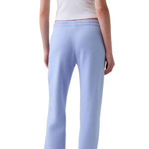 Women Light Blue Fleece Sweatpants Drawstring <b>Elastic</b> <b>Waist</b> Straight Leg Relaxed Fit Casual Soft Winter Lounge <b>Trousers</b> - Product Image 2