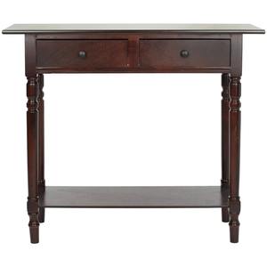 Table basse classique Espresso style vintage avec pieds à tiges et étagère de rangement inférieure, idéale pour couloir étroit - Product Image 5