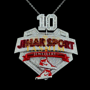 Custom Christian 925 Sterling <b>Silver</b> 10K Gold Plated Hip Hop JIHAR SPORT <b>Charm</b> Pendants VVS Moissanite GIA Certified Personalize - Product Image 2