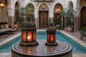 Brass & Red Glass Lantern | Handmade Engraved <b>Candle</b> Lantern | Ramadan Eid Islamic Decor | Small <b>Large</b> or Set of 2 - Product Image 2