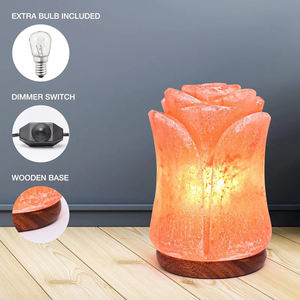 Lampe de sel rose naturelle sculptée à la main en forme de fleur, très tendance, pour la purification de l'air, artisanat unique à vendre - Product Image 3