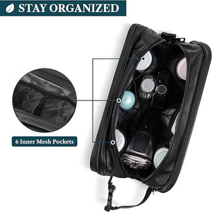 Genuine Leather Wholesale Shaving Pouch Organizer Travel Pouch Beauty Zipper Cosmetic <b>Bags</b> Women's Makeup <b>Bag</b> Men's Toiletry <b>Bag</b> - Product Image 4