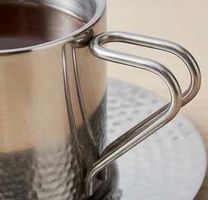 Tazas de Café, Té y Espresso, de Acero Inoxidable Pulido y Brillante, Estilo Americano, con Platillo - Product Image 4