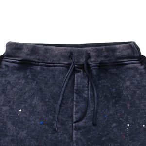Shorts en coton pour garçons, doux, confortables, durables, bleu délavé classique, élégants, décontractés, pour l'été, tendance, avec logo. - Product Image 2