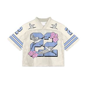 Maillot de hockey personnalisé manches longues col en V numéro d'équipe imprimé maille chemise de sport unisexe uniforme de hockey sur glace - Product Image 6