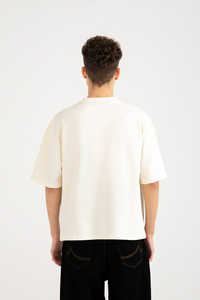 T-shirt décontracté pour homme 100 % coton, coupe ample avec poche, respirant, écologique, vente en gros, coupe décontractée, couleur crème, manches courtes - Product Image 2