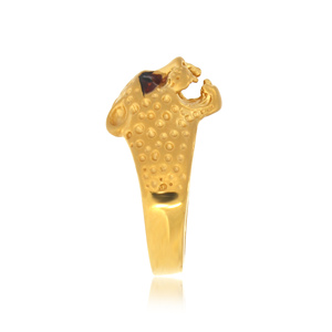 Bague Tête de Panthère 3D Premium Couleur Or, Bijou Fantaisie Visage d'Animal Sauvage Exotique pour Homme - Product Image 3
