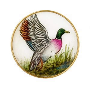 Boutons en laiton de luxe personnalisés, boutons en métal avec peinture émaillée de canard mallard, pour hommes, style campagnard, pour blazer, fermeture de costume - Product Image 1