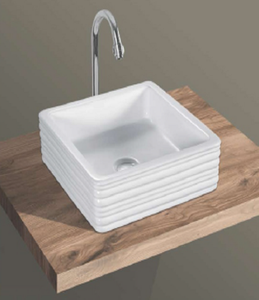 อ่างล้างหน้าแบบตั้งโต๊ะ LISON L400 W400 สูง 135 มม. พร้อมคุณสมบัติทำความสะอาดง่าย สำหรับห้องน้ำ ห้องสุขา โรงแรม โรงเรียน โรงพยาบาล และบ้านพัก - Product Image 1