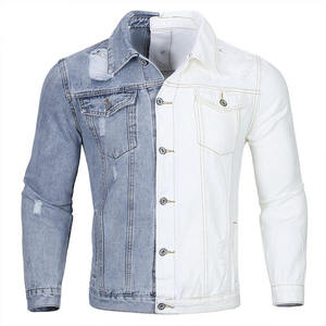 Veste en jean bicolore pour homme, style boutonné, 100 % coton, coupe classique, modèle haut de gamme - Product Image 2