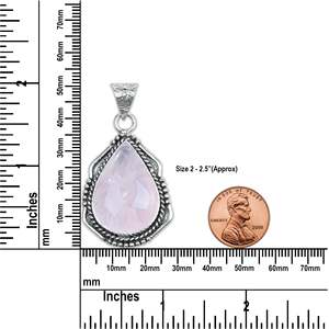 จี้ห้อยคอโรสควอตซ์ธรรมชาติชุบเงินทองเหลืองสไตล์วินเทจสำหรับผู้หญิง งานออกแบบใหม่ ขายส่งเครื่องประดับงานแต่งงาน - Product Image 3