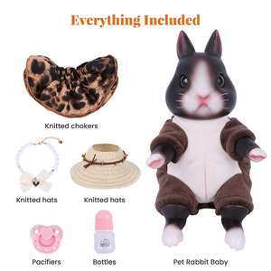 Muñeca Conejita Mini de Babeside, 8 Pulgadas, Linda Muñeca de Conejo, Juguete Interactivo de Vinilo Suave para Niños Mayores de 3 Años - Product Image 6