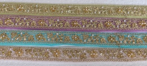 Multi Coloured Embroidered Lace Trim Luxury Ethnic Floral Border for Wedding Dress Garment Accessories Craft DIY Sewing Lace - Product Image 2