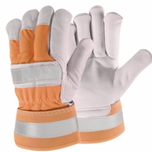 Guantes de Seguridad Industriales Canadienses de Cuero Florido Fluorescente de Grano Grueso, Textura Lisa, Ajuste Cómodo para la Mano, Certificación CE - Product Image 5
