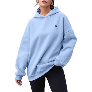 <b>Women's</b> Oversized Custom Streetwear <b>Hoodie</b> Jogger 100% Cotton Breathable Lined Super Soft 3D Embroidery Kangaroo Pocket - Product Image 3