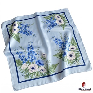 Premium Womens Printed Silk Scarf Lightweight Square Headscarf Fashion <b>Accessory</b> OEM ODM Manufacturer Malta Custom Fabric - Product Image 1