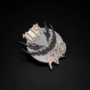 VVS Moissanite Round Charm Pendant Passes Diamond Tester <b>Iced</b> <b>Out</b> Emerald Cut 925 Silver Hip Hop <b>Chain</b> Necklace - Product Image 3