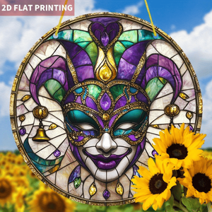 CIFbuy Attrape-soleil en acrylique style bohème, motif masque vénitien, coloré, à suspendre à la fenêtre, décoration intérieure, attrape-soleil en cristal pour TikTok - Product Image 5