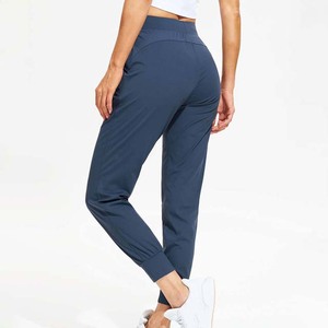 <b>Women's</b> Navy Solid Drawstring Waist Loose Fit <b>Cuffed</b> Jogger Pants Sporty Casual <b>Trousers</b> - Product Image 6