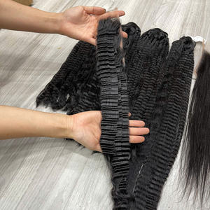 Nouveautés 2026 Extensions de cheveux tissées à la machine, ondulation profonde, 100% cheveux humains vietnamiens, couleur noire - Product Image 5
