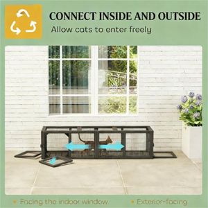 Tunnel e Recinto Grigio per Gatti da Esterno, per Piccoli Animali, Gabbia e Cuccia per Animali Domestici - Product Image 2