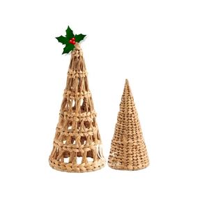 Artesanía ratán regalo árbol de Navidad, vacaciones hechas a mano naturales, Mimbre ratán árbol de Navidad Decoración de mesa al por mayor - Product Image 4