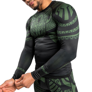 Rashguard de Jiu-Jitsu et Fitness Personnalisé 2026 avec Logo, Haute Qualité, Imprimé, Manches Longues, MMA, pour Hommes, BJJ - Product Image 1