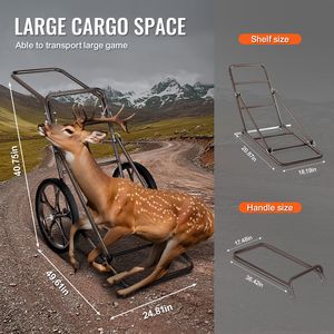 Carrello Pieghevole per Cervi con Capacità di 227 kg, Ruote Grandi in Gomma da 17 Pollici e Maniglia Ergonomica, Carrello Robusto per Trasporto Caccia - Product Image 4