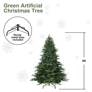 Albero di Natale Artificiale Premium 4ft con 856 Rami Misti PE/PVC, Base Pieghevole con Filo d'Acciaio per Uso Interno - Product Image 2