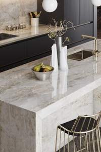 Encimera de Cocina de Superficie Sólida de Mármol Blanco Moderno de Lujo con Borde Biselado para Uso en Hoteles y Baños - Product Image 3