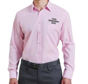 Camisa de Vestir con Cuello Camisero, Diseño de Empresa, Recientemente Diseñada, con Texto o Logotipo Personalizado, Manga Larga, Color Liso - Product Image 4