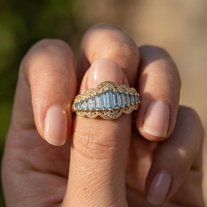 Anillo de boda de plata de ley S925 con circonita cuadrada geométrica de junio y diamante de color, joyería de moda que combina con todo - Product Image 3