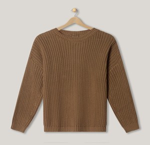 Gemütlicher O-Ausschnitt Sherpa-Gefütterter Atmungsaktiver Pullover Damen Ultra Weicher Teddy-Fleece Pullover Winter Warmer Plüsch-Strickpullover - Product Image 5