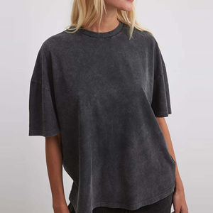 Camisetas de mujer al por mayor, nuevas, personalizadas, con lavado ácido, estilo vintage, informales, para uso exterior - Product Image 4