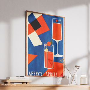 Festive Wall Decoration, Aperol Spritz Graphic Cocktail Illustration Poster, Modern Bar Wall Decor - Product Image 3