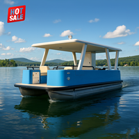 Yacht électrique de luxe 2026 de haute qualité pour 10 personnes, bateau ponton moderne à énergie nouvelle avec panneaux solaires et moteur hors-bord de qualité supérieure
