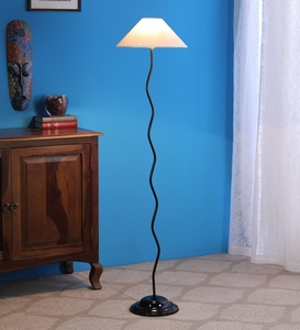 Luxury beige fabric shade club floor lamp with metal base OEM ODM low MOQ factory price wholesale bulk supply - Product Image 6