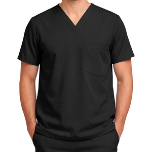 Conjunto de Uniforme Médico Unisex Harry Johnson al por Mayor, Negro, Cuello en V, Algodón y Poliéster, Pantalones con Cordón, Bolsillos en el Pecho - Product Image 4