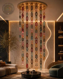Grande chaîne en résine creuse et massive, style moderne, mélange de couleurs, punk, pour décoration murale, par FALAK WORLD EXPORT - Product Image 5
