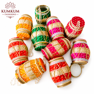 Cajas de Regalo de Dholak de Algodón Hechas a Mano en India, Bolsas Potli con Diseño Tradicional para Graduación, Pascua, Halloween, Bodas, Recuerdos y Regalos - Product Image 1