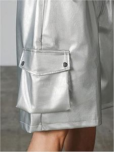 Shorts en cuir véritable pour hommes, personnalisés avec des poches latérales, en cuir de vachette - Product Image 5