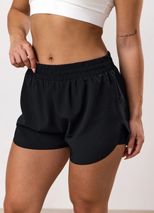 Shorts de sport et d'activités pour femmes, double couche, 2-en-1, légers, avec logo personnalisé, taille élastiquée, très demandés - Product Image 4