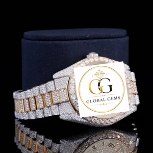 Premium Quality Stainless Steel Mechanical Hip Hop Fully Gold CZ Diamond Analog Watch New White Gold Trendy Street Style Design - Product Image 2