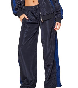 Survêtements de sport personnalisés avec logo brodé, ensembles zippés bicolores, coupe-vent en nylon, design optimal, pour femmes - Product Image 3