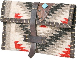 Pochette de couverture de selle en cuir de vache avec dragonne en cuir Vintage Western Boho Aztec Pattern New Style - Product Image 2