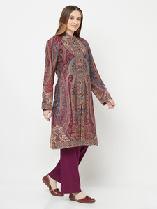 Veste longue tissée en cachemire de luxe Safaa Jamawar - Product Image 3