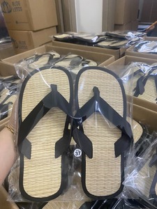 HOT SELLING Eco-friendly Seagrass <b>Slippers</b> Breathable Summer Indoor House Shoes Non-Slip Flat Sandals - Product Image 2