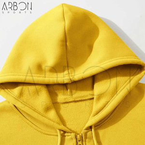 Nouvelle Collection – Style Tendance – Confortable – Meilleures Ventes – Vêtements d'Hiver pour Adultes – Sweat à Capuche Entièrement Zippé en Polaire de Coton Jaune Uni - Product Image 4