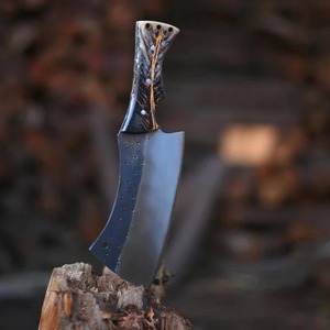 Couteau à découper en acier au carbone forgé – Lame artisanale de 12 pouces avec manche en bois nid d'abeille et étui en cuir – Couteau d'extérieur - Product Image 1