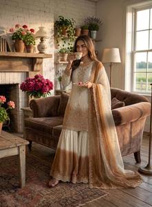 Women's Heavy Dual Tone Georgette Modern Digital Print Quick Dry Regular Fit Kurta/<b>Kurti</b> for Wedding Party Diwali All Seasons - Product Image 3